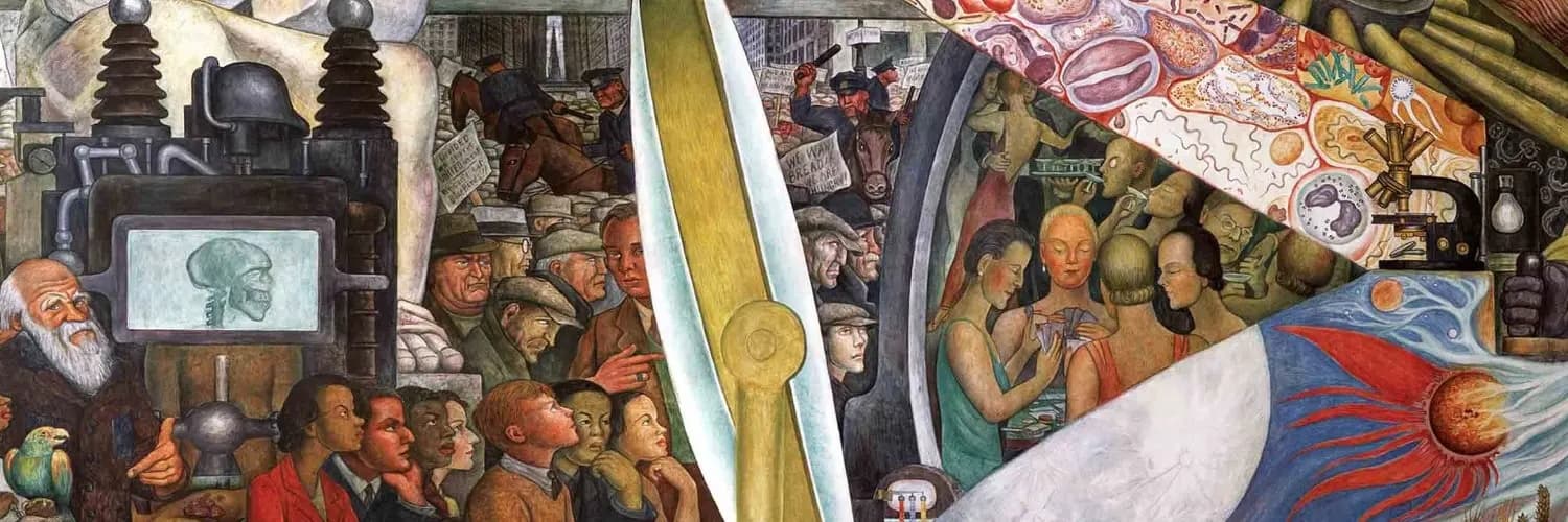Diego Rivera's 'Man, Controller of the Universe', detail on the Western half